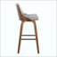 Tabouret de bar à hauteur fixe avec pivot en bois et similicuir avec repose-pieds carré en métal - ensemble de 2