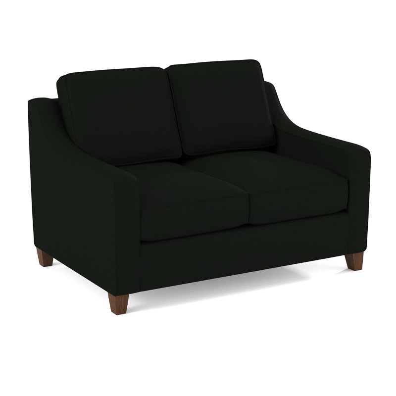 Clark 54" Square Arm Sofa Bed, Dorset Black, Montana Walnut