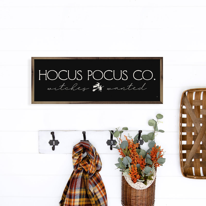 Blanc Hocus Pocus Co, H 8 po x l 24 po, Noir / blanc
