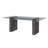 Grey Washed Dining Table with Tempered Glass