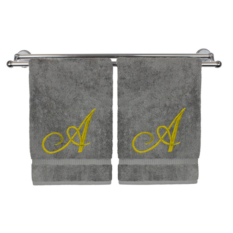 Super Plush Washcloth, Grey/Gold, A