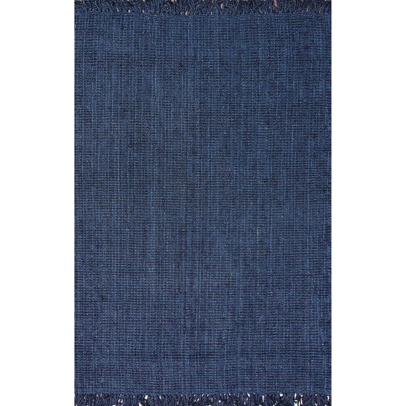 Royce Farmhouse Handmade Tufted Chunky Jute Navy Blue Rug, Rectangle 3' x 5'