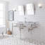 Embassy Stone Oval Console Bathroom Sink with Faucet and Overflow-257216118