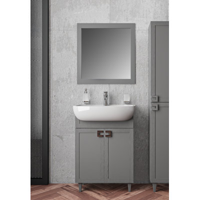 35.4'' Single Bathroom Vanity with Ceramic Top