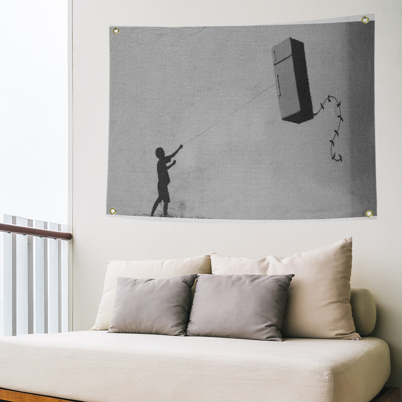 Tapisserie à fermeture réfrigérateur en polyester, H 26 po x l 36 po x P 1 po