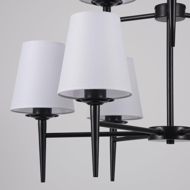 9 - Light Steel Chandelier, Noir
