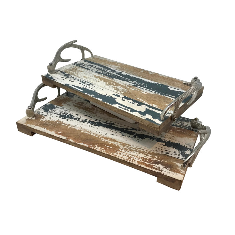 Solid Wood Tray - Set of 2