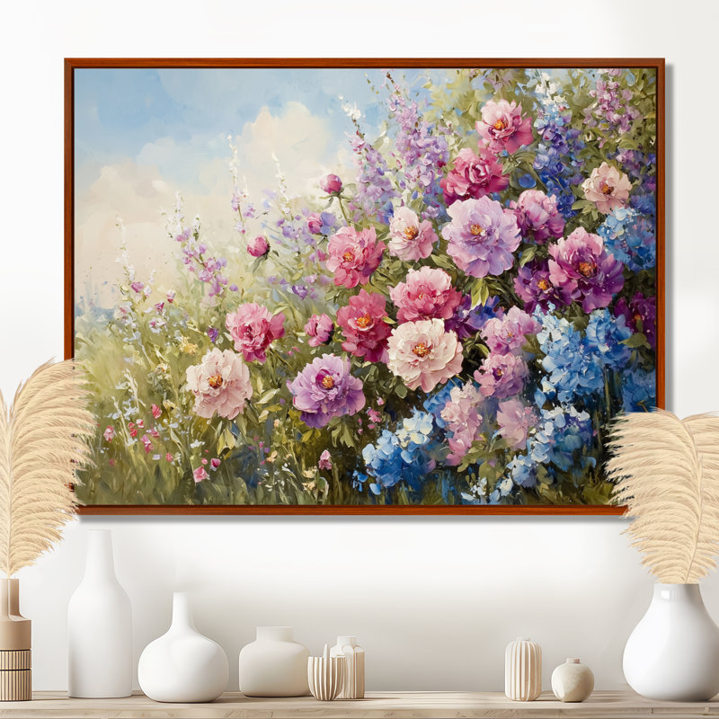 Jacobie - Floral Oversized Canvas Prints, Brun, H 12 po x l 20 po, Impression encadrée flottante