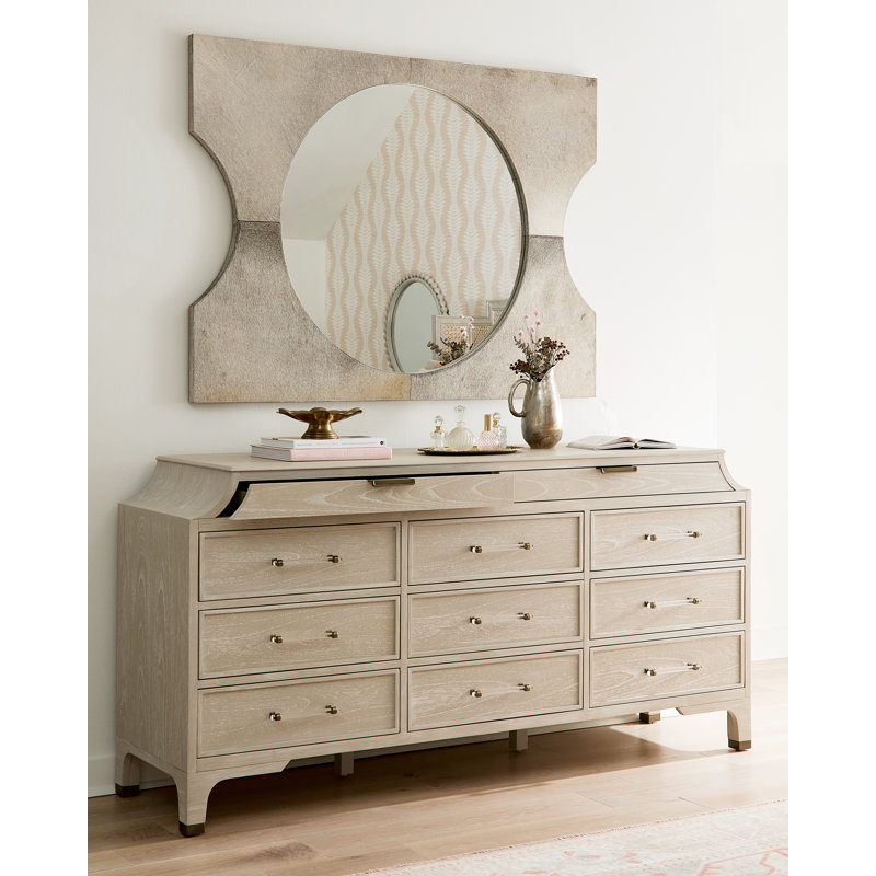Alexandra 11 Drawer Dresser, Cerused White Light Gray