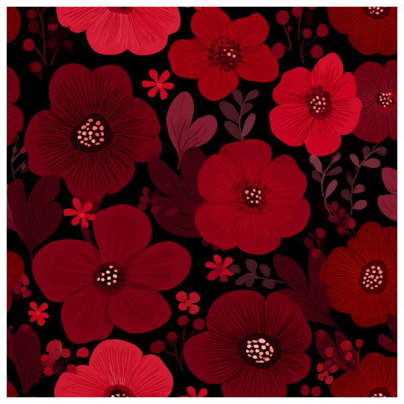 Red Floral Pattern Quilted Bedspread All Sizes, Queen