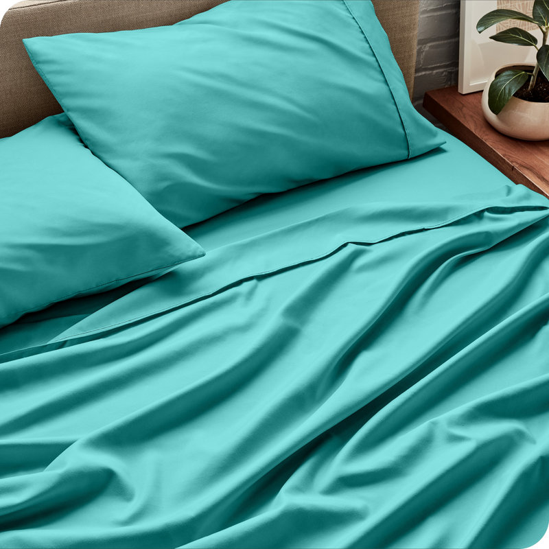 Ensemble de draps en microfibre Bare Home, Ensemble de draps pour lit simple + 1 drap-housse , Turquoise