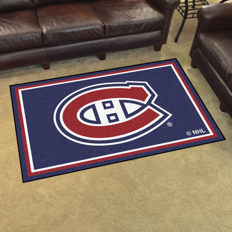 Tapis de porte antidérapant intérieur NHL, Montreal Canadiens, Rectangle 5 pi x 7 pi 8 po