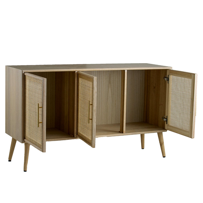 Meuble télé d'appoint en bois avec trois portes