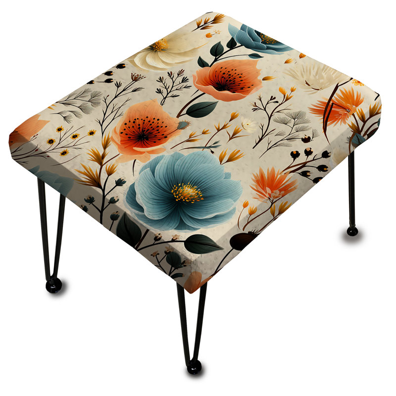 Playful Poppy Blossom Radiance - Repose-pieds rectangulaire floral