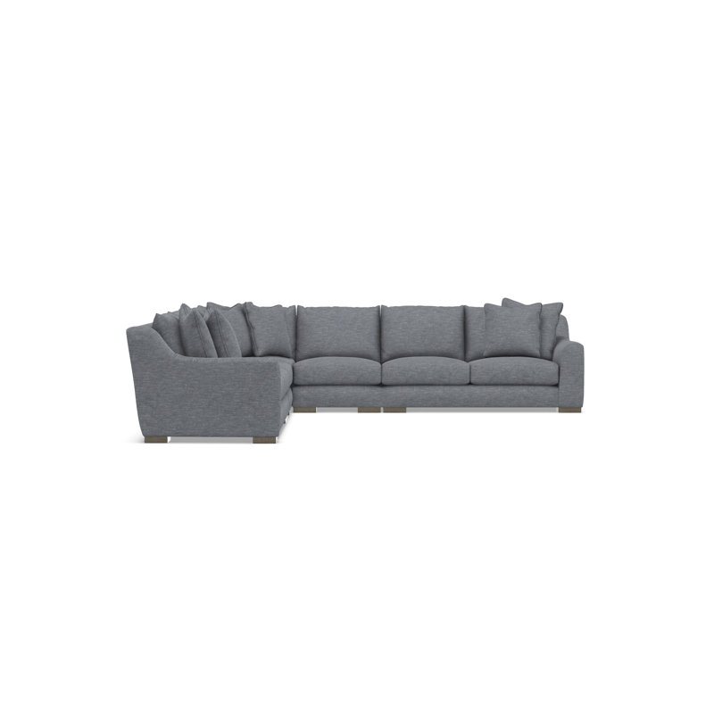 Sectional, Gray Polyester Blend, 35" H x  140" W x 140" D, Symmetrical