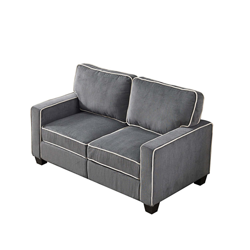 Causeuse Hammersdale, Velours côtelé gris foncé