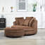 Fauteuil demi-tonneau rembourré avec repose-pieds-108805425