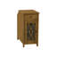 Table d'appoint de chambre à coucher avec tablette et tiroir, placage brun, 24,15 po H Bouton décoratif en métal bronze, hauteur