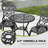 Outdoor 3 Pieces Patio Bistro Set with 2 Chairs, Round Table with Umbrella Hole, All-Weather Outdoor Patio Bistro Set for Garden, Black