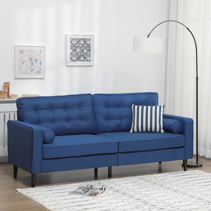 Canapé Chesterfield 80,3 po, Polyester bleu