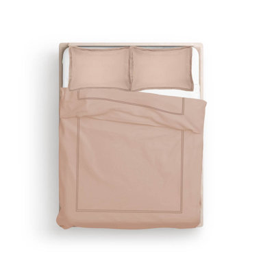 400TC Cotton Luxurious Double Embroidery Sateen Solid Duvet Cover Set
