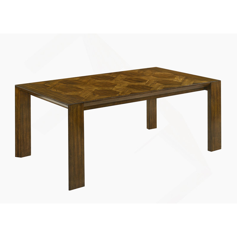 5Pc Rectangular Dining Table Handcrafted Feel Solid Wood Tailored Chairs Tufted Upholstered Soft Neutral Fabric Wooden Dining Room Furniture