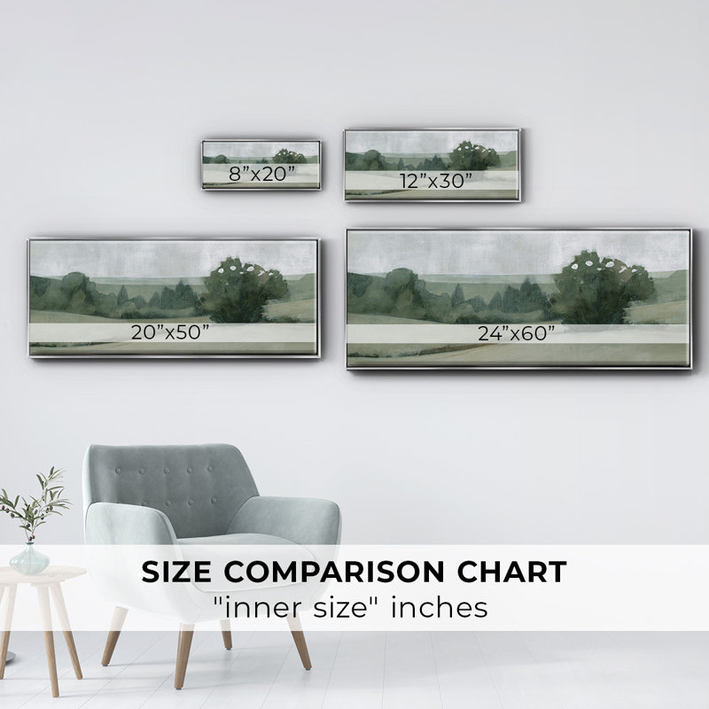 «Soft Green Landscape II», toile encadrée, H 20 po x l 50 po