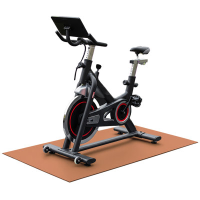 Rubber-Cal "TFS-121 Exercise Bike Mats" - 5mm x 4ft x 5ft - Light Brown
