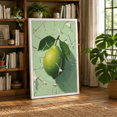 Pear in Geometry Botanical - Wrapped Canvas