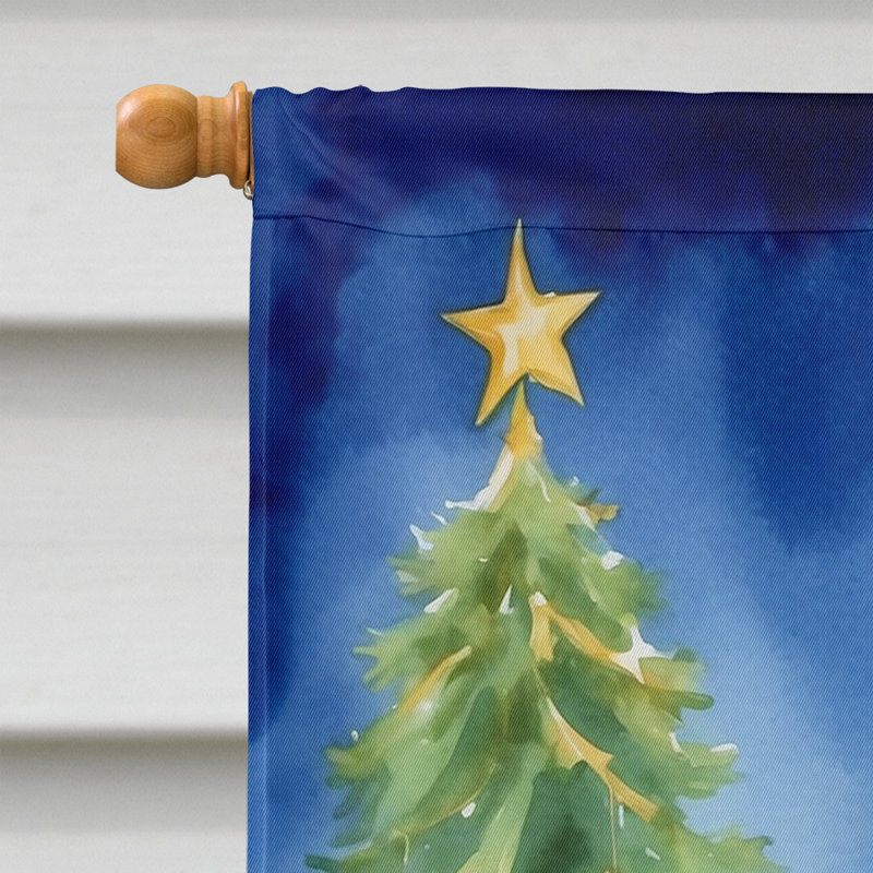 Drapeau de Noël maison de renne, Terrier écossais noir