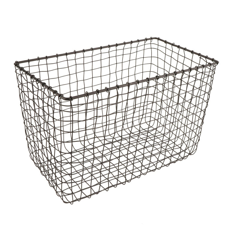 GET Panier de rangement robuste en fer, rectangulaire, 15 po x 8 po x 10 po