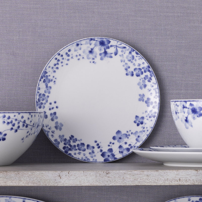 Assiettes à salade Noritake Bloomington Road, 8 1/4 po, Blue