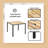 Outdoor Patio Furniture Set - 5-Piece Acacia Wood Table & Rattan Chairs, All-Weather Conversation Set-1155664384-1155664445