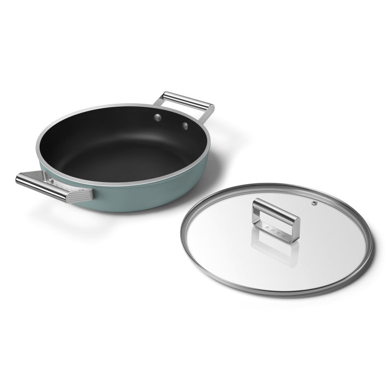 Smeg Deep Pan 28cm with Lid, Emerald Green