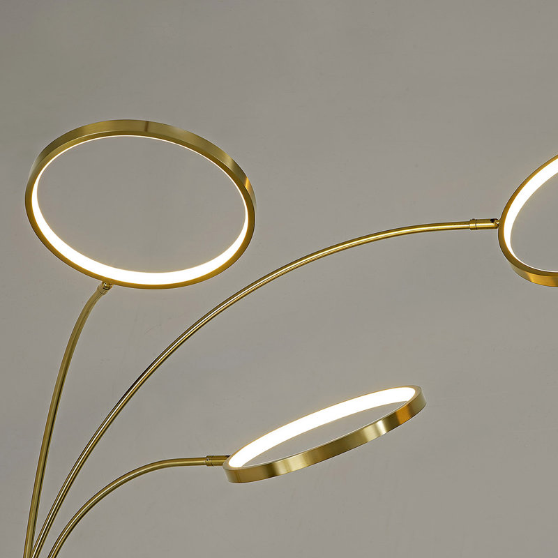 Spearing 80'' LED Arched Floor Lamp Set, Gold