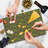 Ambesonne Traditional Cutting Board Large Size Azulejo Tile Mosaic Multicolor