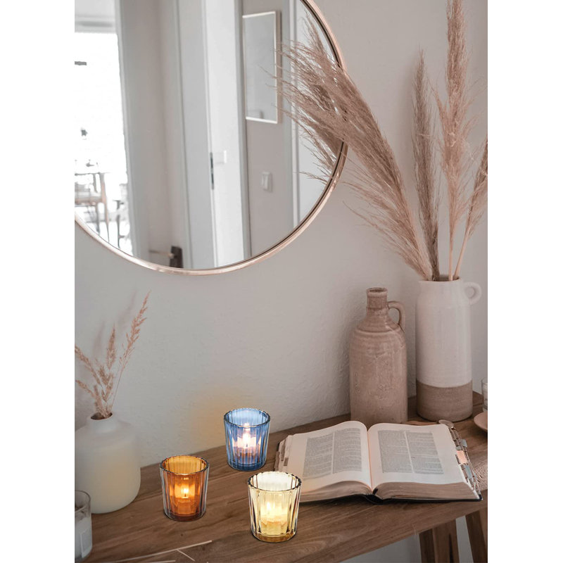 Ensemble de 96 porte-votives de table en verre 96 pièces, Ambre clair