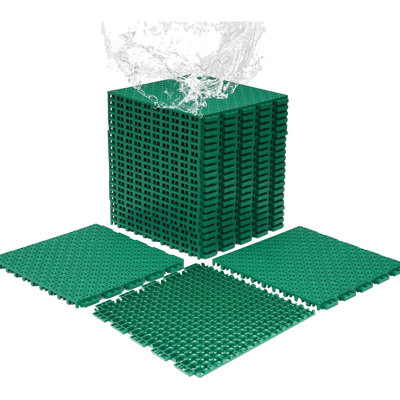 Interlocking Basketball Court Tiles – Non-Slip PP Drainage Outdoor Flooring For Tennis Court, Pool, Patio, Shower, Kitchen, Garage, Porch