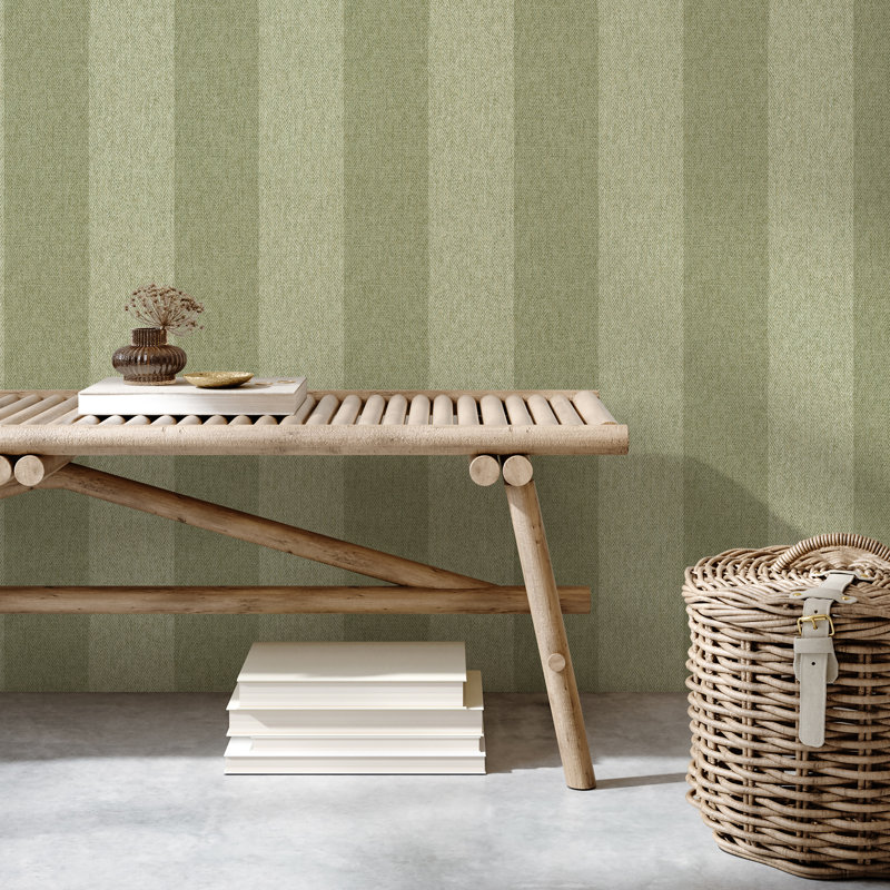 17 Stories Luxury Saboor 53cm x 6.5cm Textured Wallpaper Roll, Green