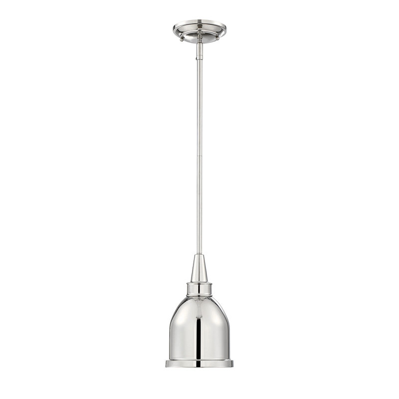 Luminaire suspendu en forme de cloche à 1 lumière Manston, Nickel poli