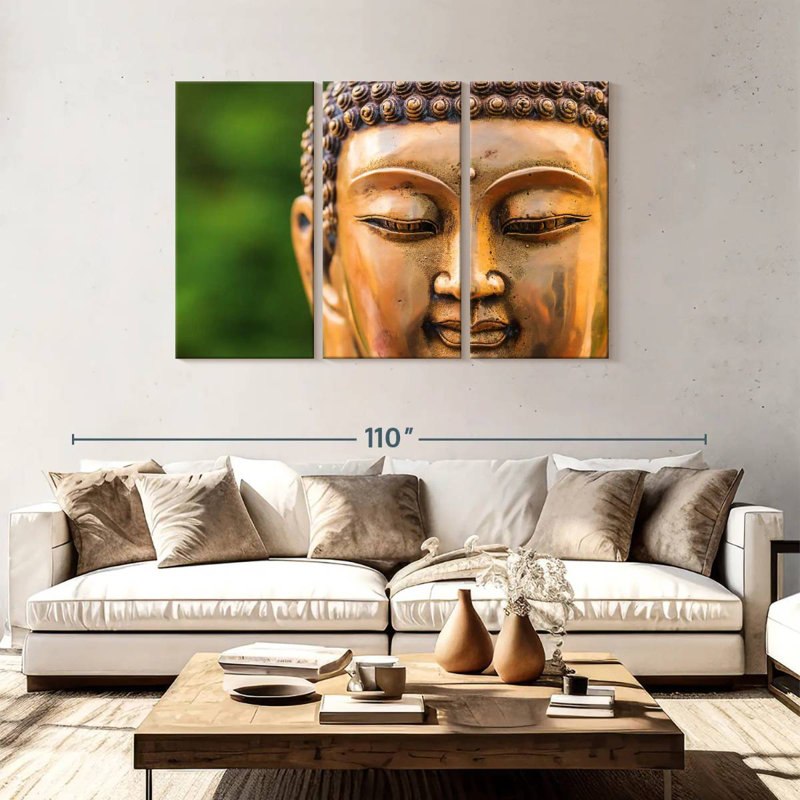Adella Golden Buddha Head, 48" H x 74" W