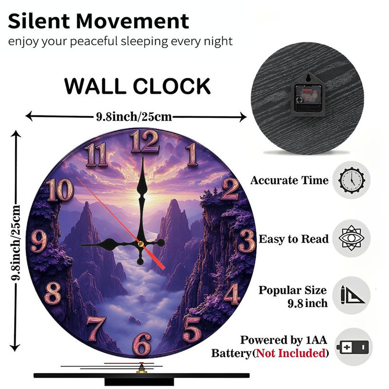 Horloge murale mauve