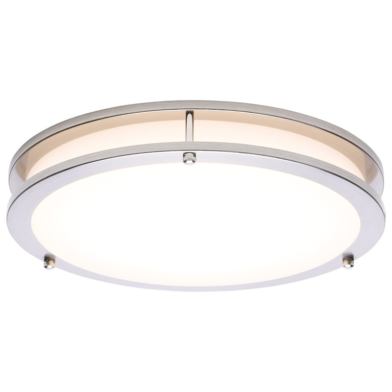  Plafonnier encastré à DEL Norrine 27K / 3K / 35K / 4K / 5K, Nickel brossé, H 2,13 po x l 12,99 po x P 12,99 po 