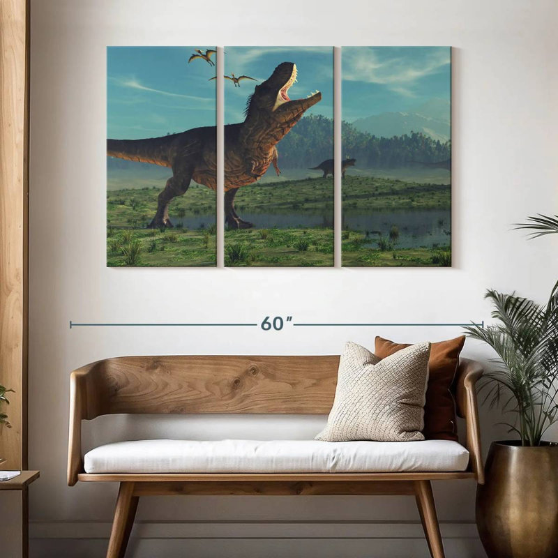 Brampt Jurassic Era Dinosaurs, 32" H x 50" W