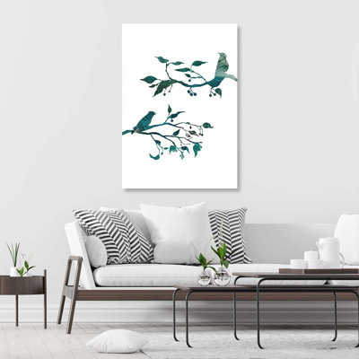 Birds On Branches - Wrapped Canvas Print