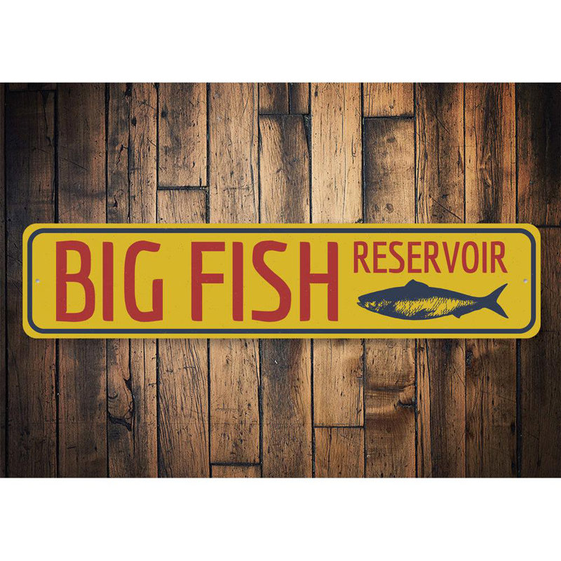 Plaque en aluminium Big Fish Reservoir, H 6 po x l 24 po x P 0,063 po