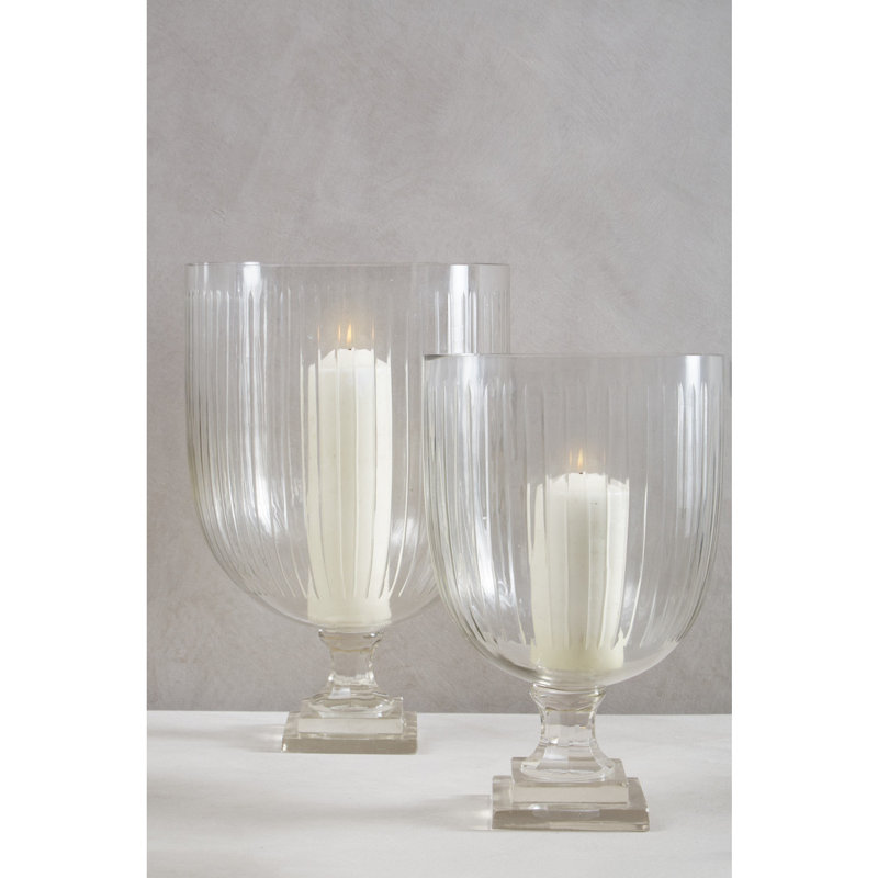 Glass Tabletop Hurricane, 42cm H x 27cm W x 27cm D