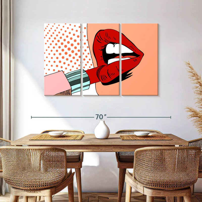 Shuttleworth Retro Pop Red Lips, 36" H x 57" W