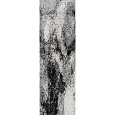 Shag Adrian Grey/Black Rug