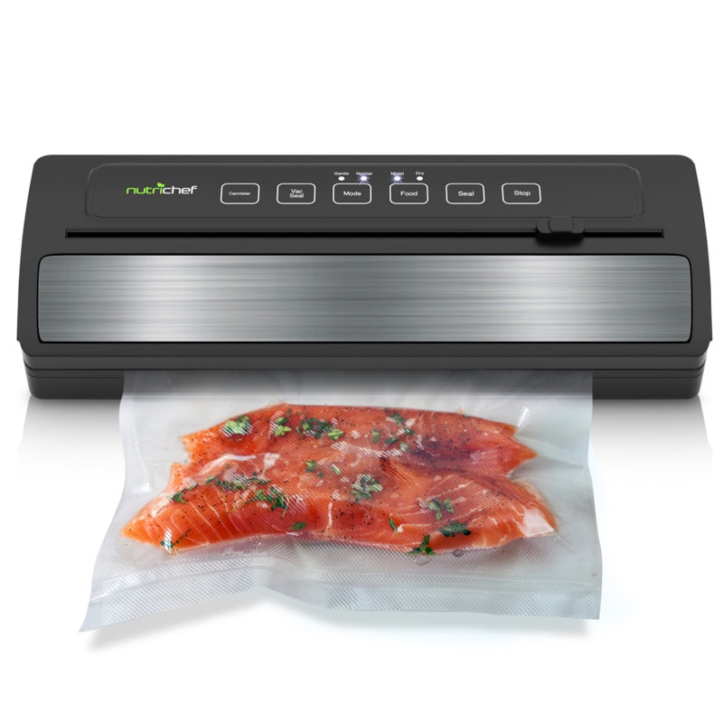 Nutrichef Automatic Food Vacuum Sealer - Electric Air Sealing Preserver System with Reusable Vacuum Food Bags 